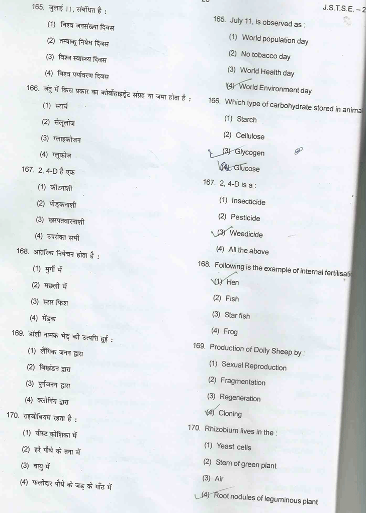 JSTSE 2015 Question Paper