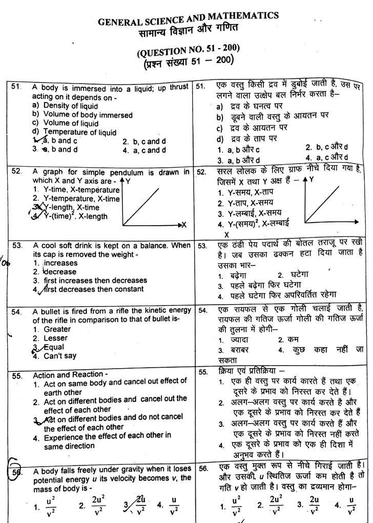 JSTSE 2017 SCIENCE MATHS  Question Paper