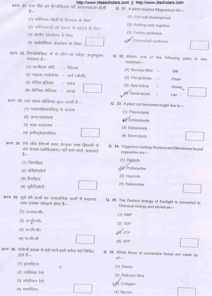 Junior Science Talent Search Examination 2009-10 Question Paper