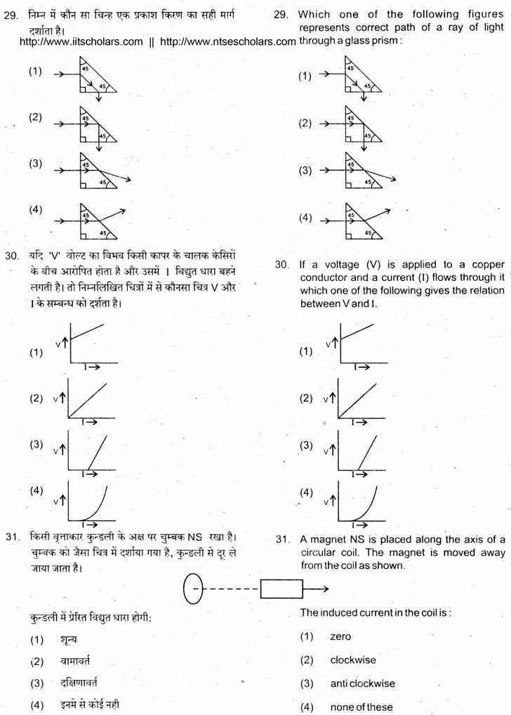 Junior Science Talent Search Examination 2011-12 Question Paper