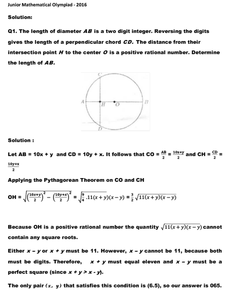 junior maths olympiad jmo 2016  Page 3 question paper solution